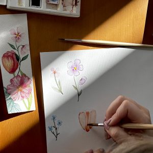 Blumen und Aquarell